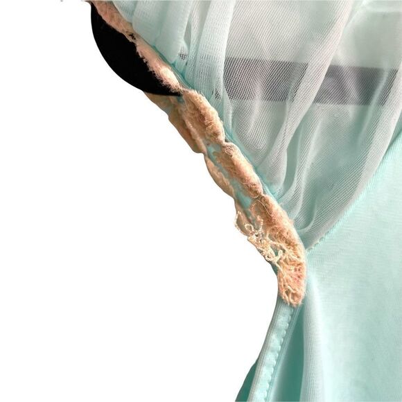 Canadian MAID Vintage Babydoll Sleepwear Lingerie 2 Piece Set Turquoise S - Picture 7 of 16